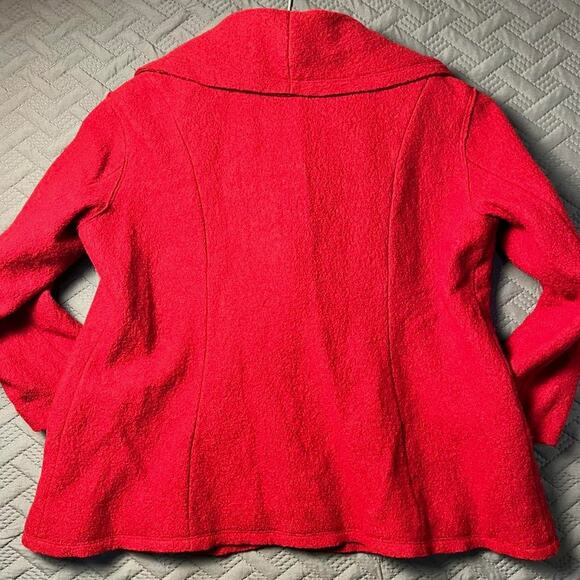Pendleton Boiled Wool Jacket Red Double Breast Coat Heritage Ruby Women's L Wrap - Picture 5 of 7